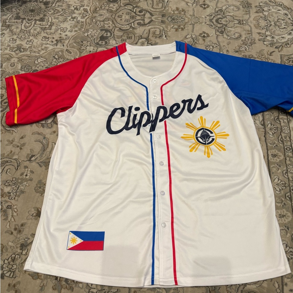 NWT Filipino Clippers Baseball Jersey with Flag Patch